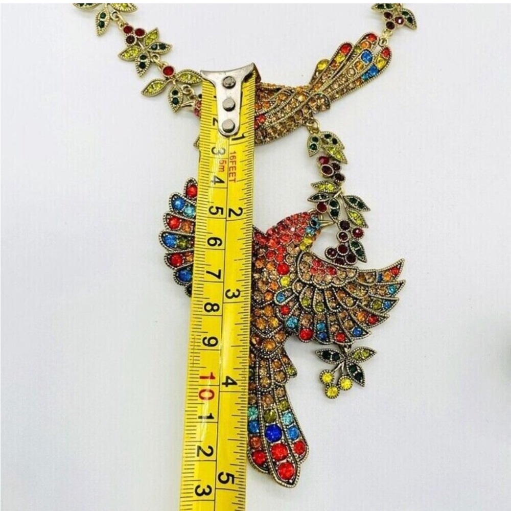 Heidi Daus “ Come Fly With Me” Mary Poppins, Colorful Bird  Necklace - Picture 8 of 12